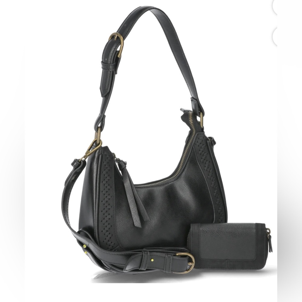 The Pioneer Woman Grace Handbag and Wallet Set, 2-Piece, Black